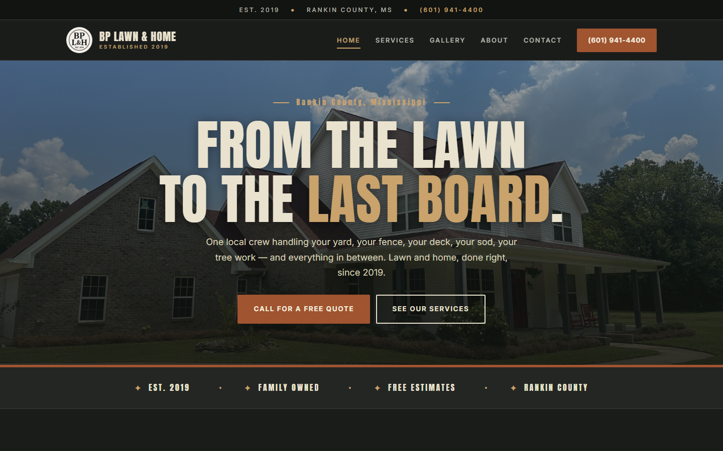 BP Lawn and Home website — lawn care and handyman services in Rankin County, Mississippi